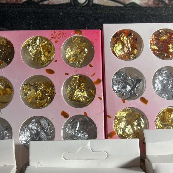 5 colour press on nail with 2 box gold &siver charms - Picture 6 of 7